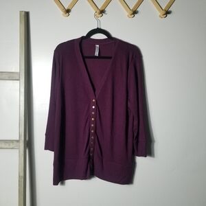 NWOT ZENANA OUTFITTERS WOMEN'S PURPLE CARDIGAN SIZE 3X